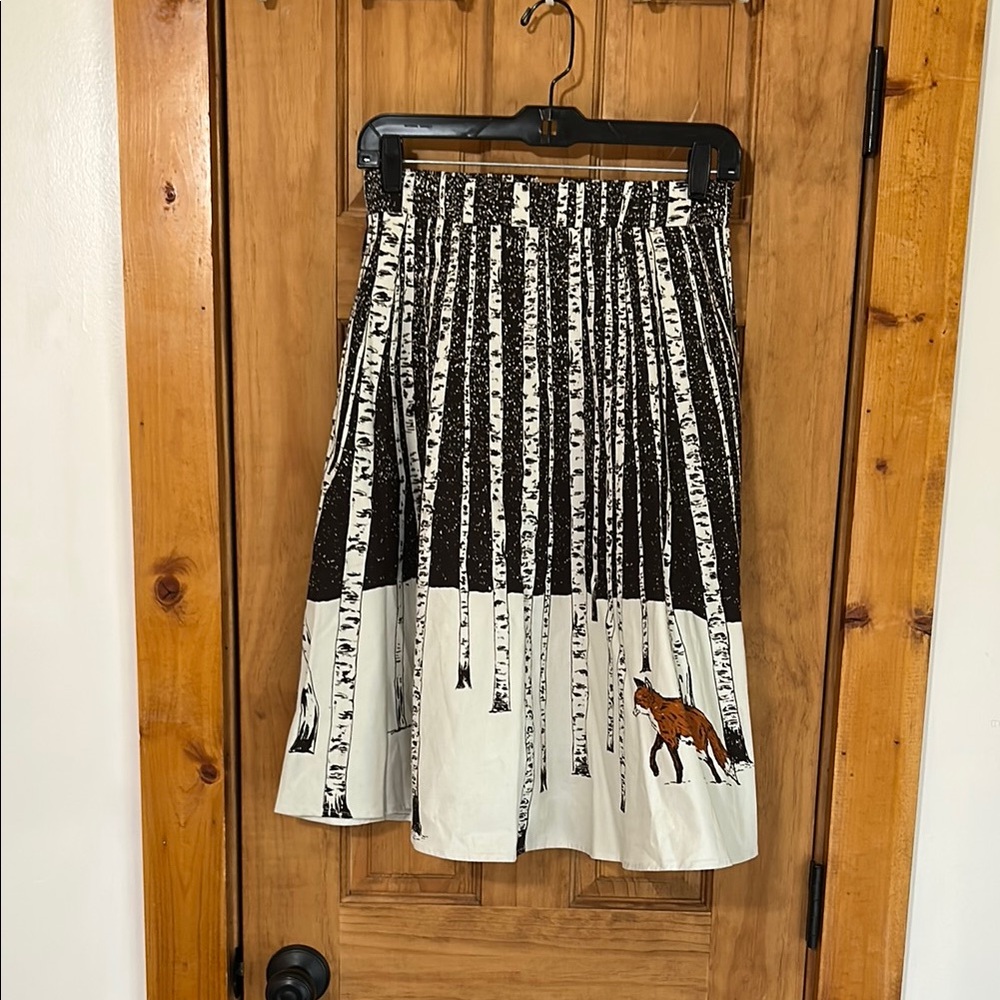 Black and White Forest Print Skirt